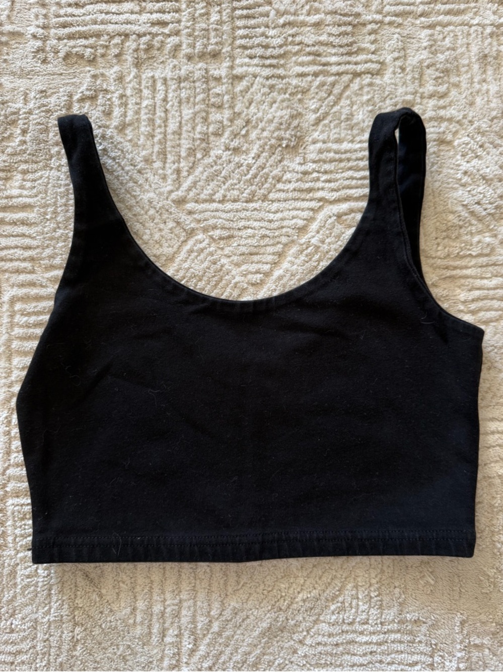 Brandy Melville Black Scoop Crop Tank